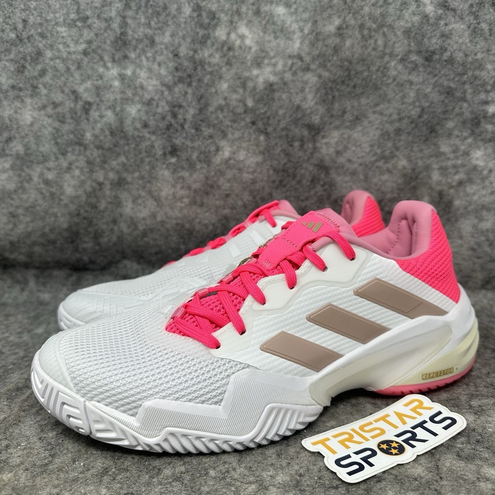 Adidas Barricade 13 Tennis Shoes Womens Size 8 White Pink Pickleball JP9842